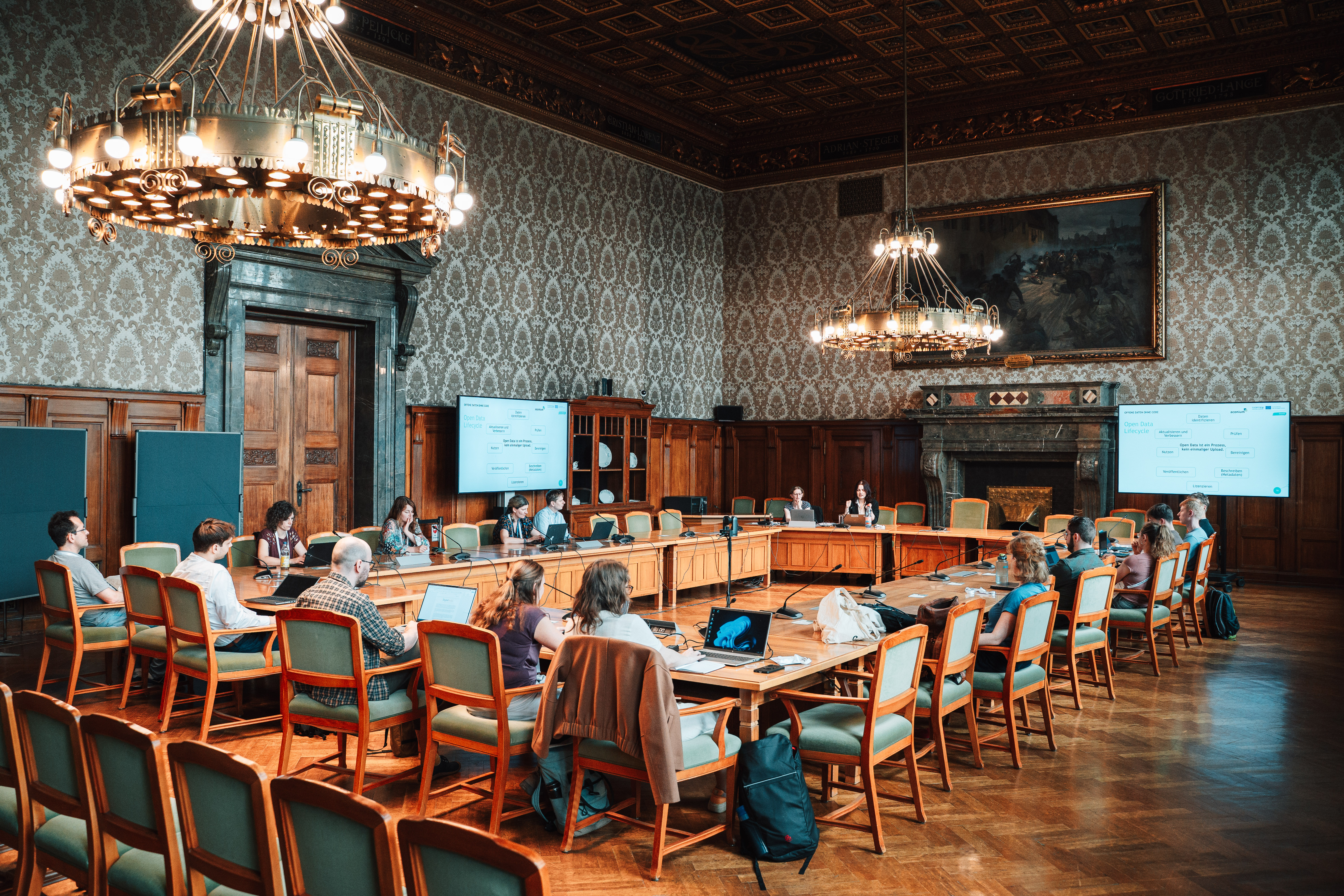 Bild während eines Workshops im historischen Ratsplenarsaal.